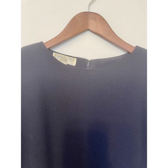 Evan Picone Vintage Dress Navy Size 4 Belted Wool 60s 70s Classic Career ILGWU - Picture 3 of 11